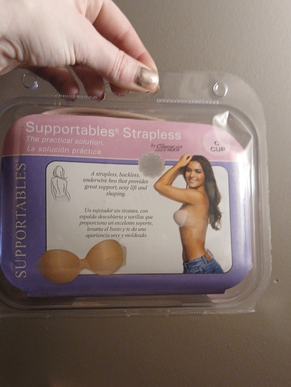 BNIB! Supportables Strapless Adhesive Bra In Beige Fits Sizes: 38B, 34+36C, +32D